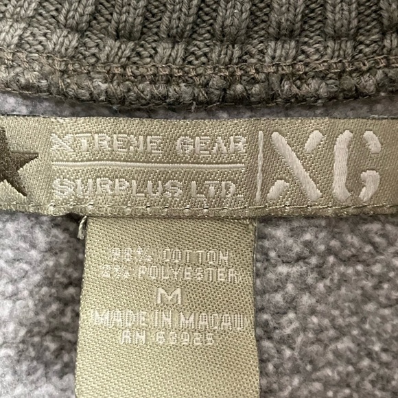 Xtreme Gear Men’s Pullover Knit 1/4 Zipper Top/Sweater, M, Faded Olive Green - Picture 3 of 4